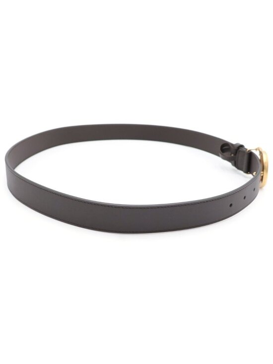 Gucci Double Logo Buckle Leather Belt Gold Brown main image 6
